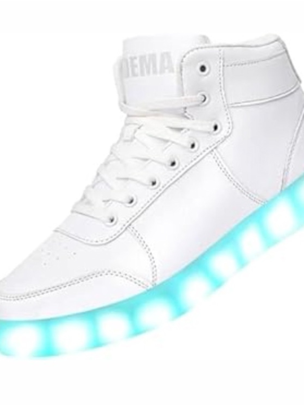White High-Top LED Athletic Sneakers for Women